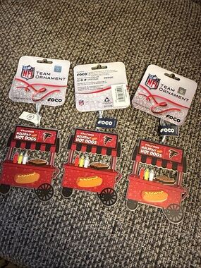FOCO Atlanta Falcons Holiday Hot Dog Cart Ornament - Red